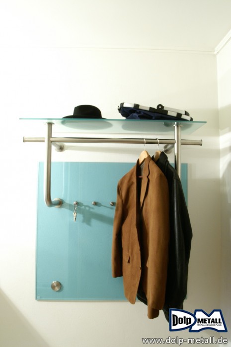 Garderobe Glas Edelstahl
